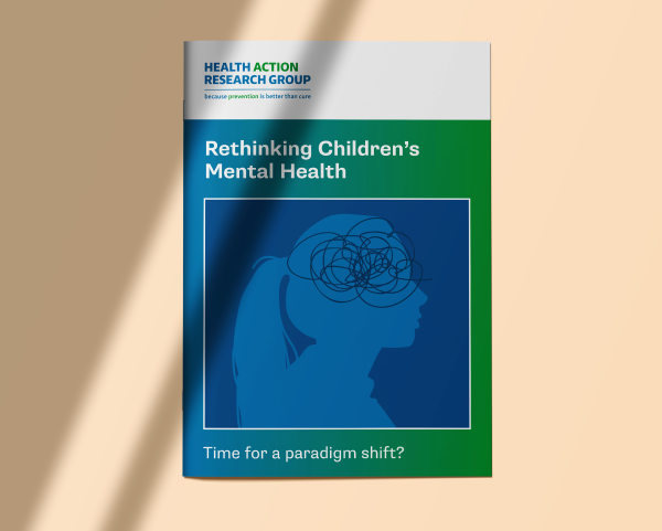 The cover of our report suggesting a need to rethink how to protect children's mental health